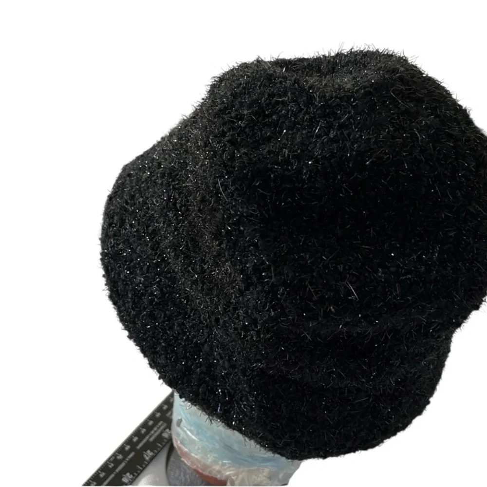 Cejon one size black one size bucket hat with silver threading a bit of sparkle